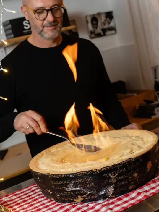 Schiano - best Italian food in Ibiza - fresh pasta from the parmesan wheel