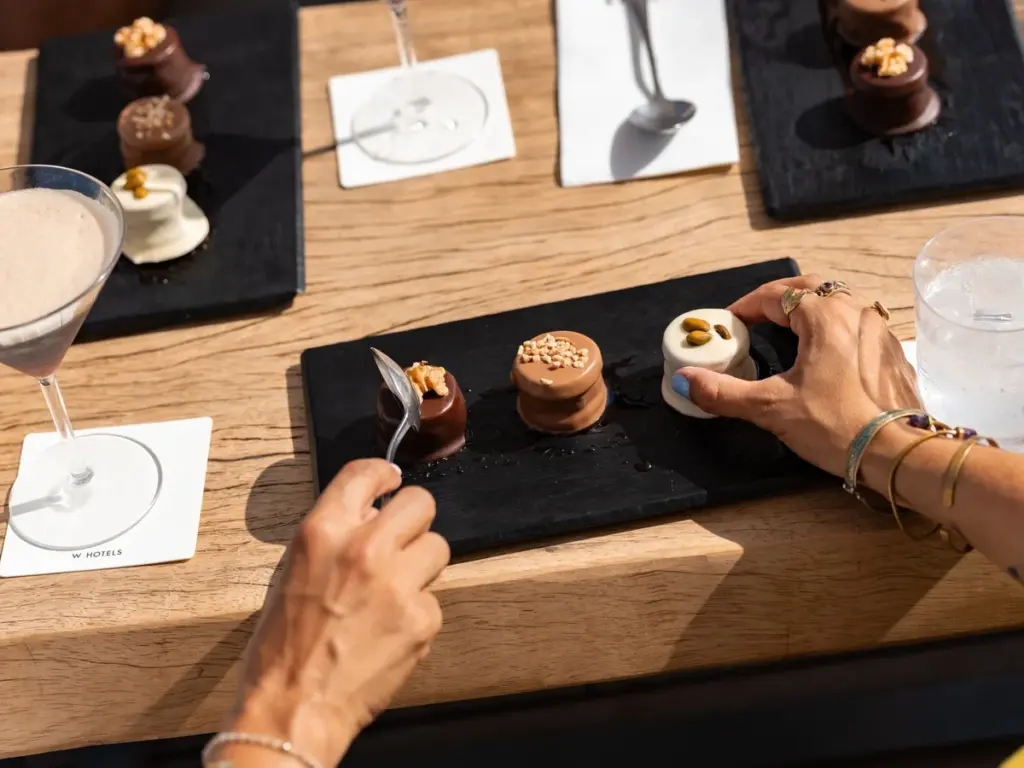 Dessert time at Glow rooftop from hotel W Ibiza in Santa Eularia