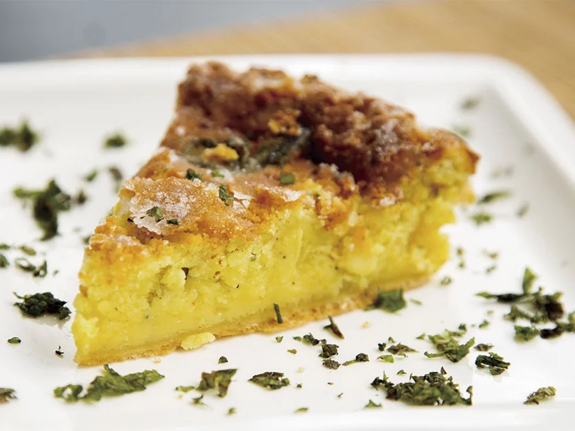 Ibiza mint cheesecake flaó close-up