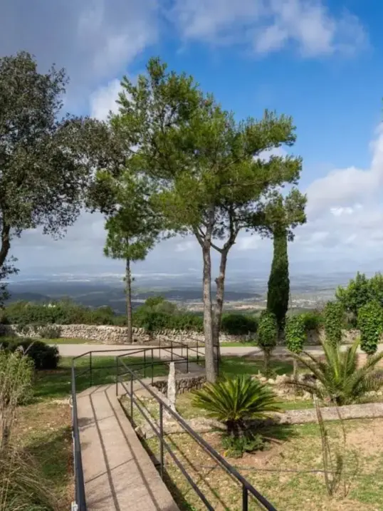 Countryside villa terrace overlooking the Mallorcan landscape